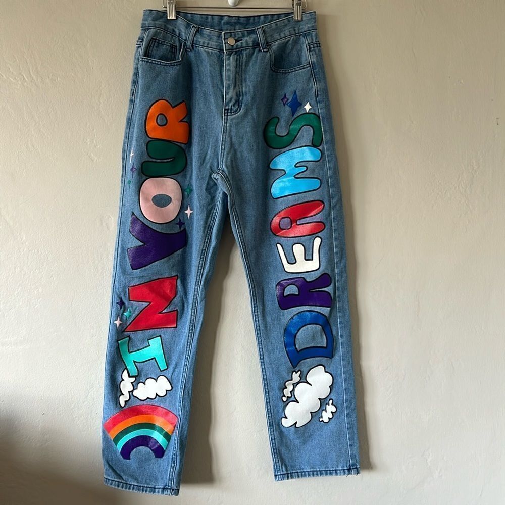 In Your Dreams Painted Mom Jeans